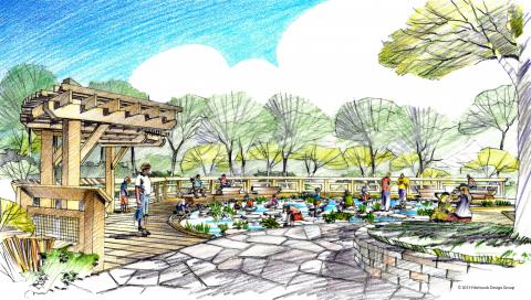 Rendering shows new boardwalk to be constructed around Wonder Pond at The Morton Arboretum